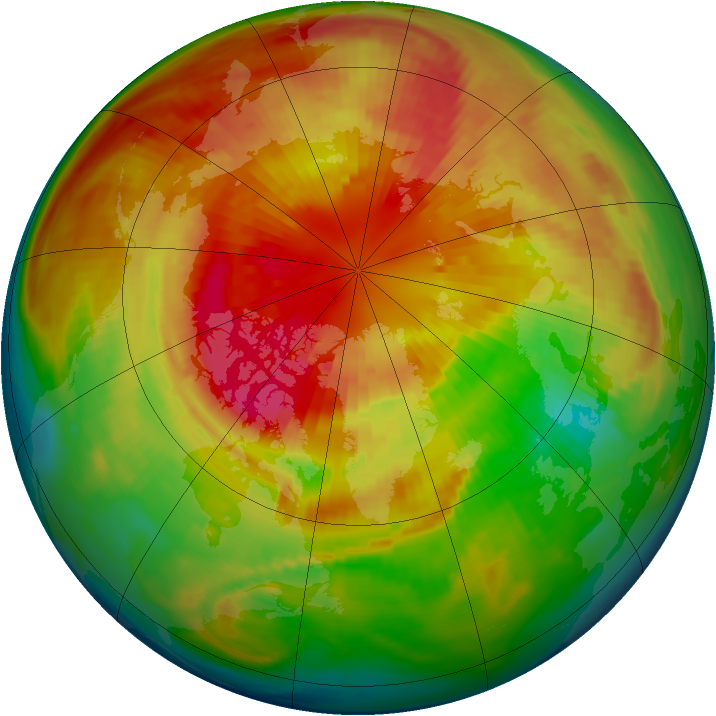 Arctic ozone map for 12 March 1983